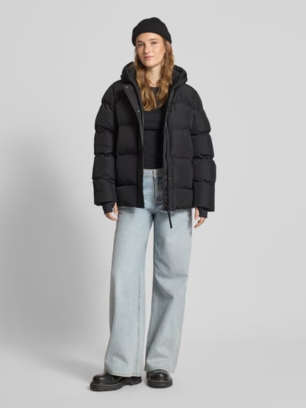 Superdry Puffer Jacket mit verdecktem Reißverschluss und Kapuze Black 1