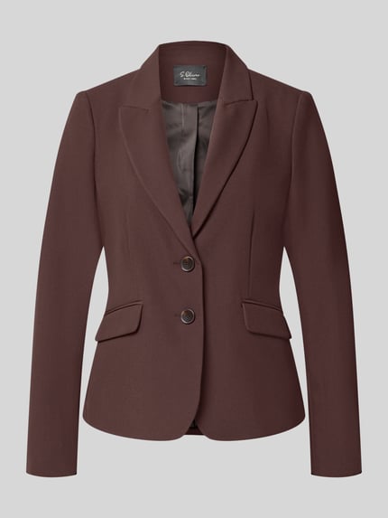 Produktfoto, Slim Fit Kurzblazer mit Viskose-Anteil von s.Oliver BLACK LABEL, brązowy, dwa guziki, gładka tekstura