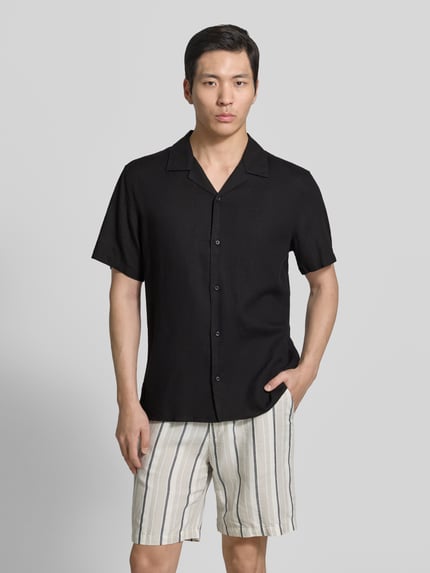 CK Calvin Klein Regular Fit Freizeithemd aus Leinen-Lyocell-Mix Black 4