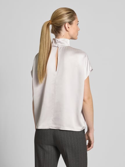 Style Icon Collection Vloeiende blouse met opstaande kraag - curated by Isabelle Hartmann Lichtgrijs - 5