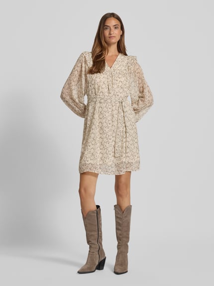 VERO MODA A-Linien-Kleid mit Taillengürtel Modell 'PETRA' Ecru 1