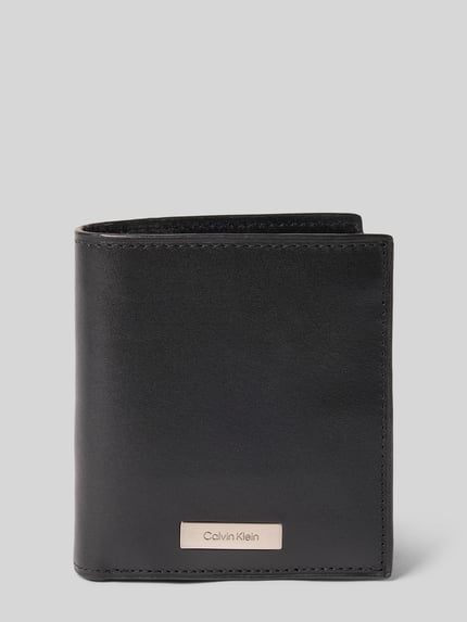 CK Calvin Klein Portemonnee met labelapplicatie, model 'PLAQUE' Black - 1