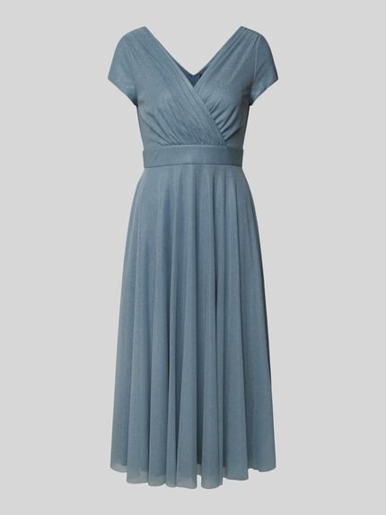 Vera Mont Midi-jurk met V-hals en tailleband Lichtblauw - 2
