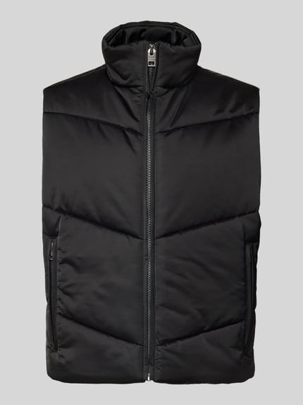 HUGO Regular Fit Steppweste aus wattiertem Satin Modell 'BEROLINO' Black 2