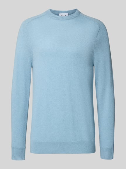 FTC Cashmere Kaschmirpullover mit Rundhalsausschnitt Hellblau 2