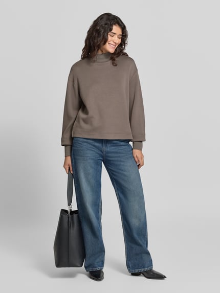 OPUS Sweatshirt mit Stehkragen Modell 'Gluba club' Taupe 1