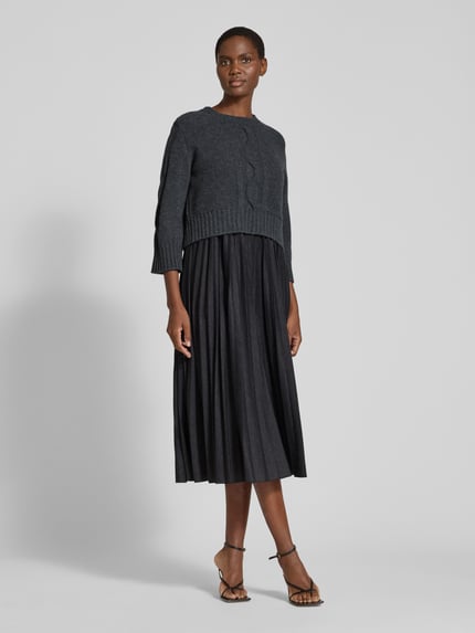 Weekend Max Mara A-Linien Freizeitkleid in Plissee-Optik  Anthrazit 1