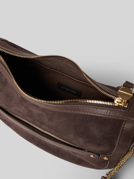 BORBONESE Handtasche aus echtem Leder Modell 'LUNA' Dunkelbraun 5