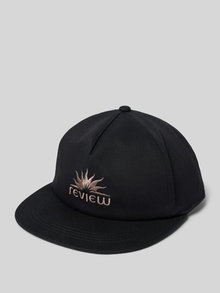 REVIEW Czapka z wyhaftowanym logo Czarny 1