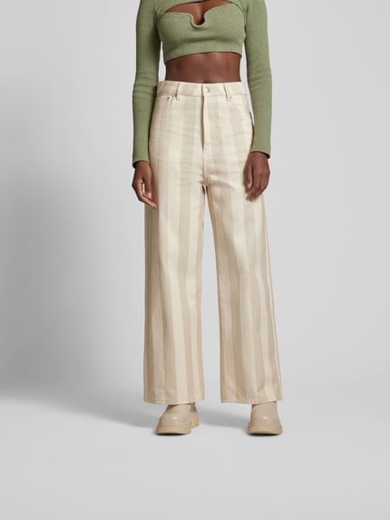 Nanushka Loose fit jeans met streepmotief Ecru - 4