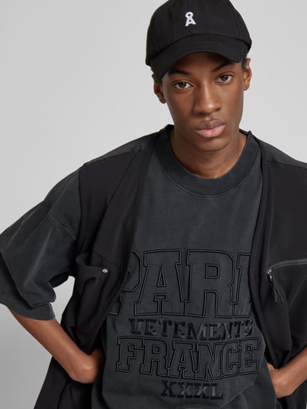 VETEMENTS oversized t-shirt in used-look Donkergrijs - 3