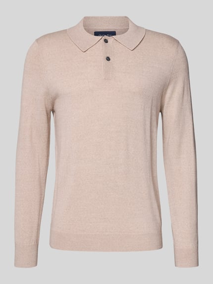 Christian Berg Men Slim Fit Strickpullover aus Woll-Mix Sand Melange 2