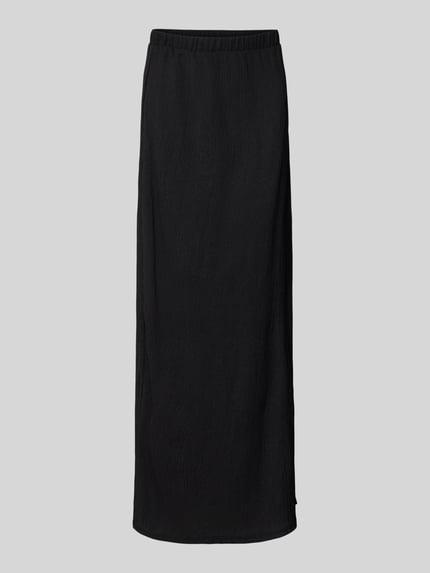 PIECES Maxirock mit Strukturmuster Modell 'LUNA' Black 2