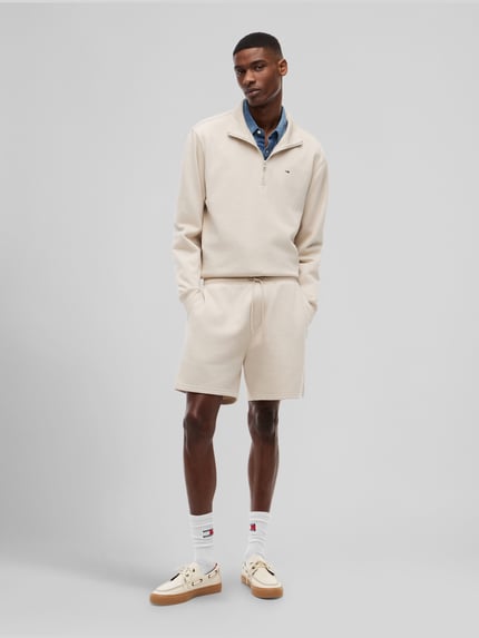 Tommy Jeans Relaxed Fit Bermuda aus Baumwoll-Mix mit Tunnelzug Beige 1
