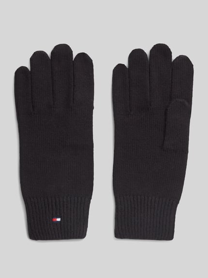 Tommy Hilfiger Handschuhe aus Baumwoll-Mix mit Woll-Anteil Black 1