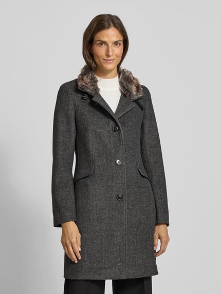 Christian Berg Woman Selection Płaszcz o kroju regular fit z dodatkiem wełny Antracytowy melanż 4
