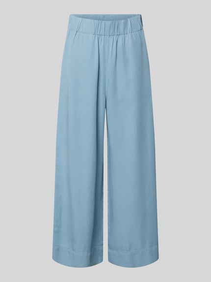 Produktfoto, Weite Hose aus Lyocell von Marc O’Polo Denim in Hellblau, unifarben, elastischer Bund, Wide Leg, seitliche Eingrifftaschen