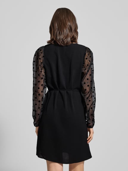VERO MODA Soepele cocktailjurk met semi-transparante mouwen, model 'ALVA' Zwart - 5