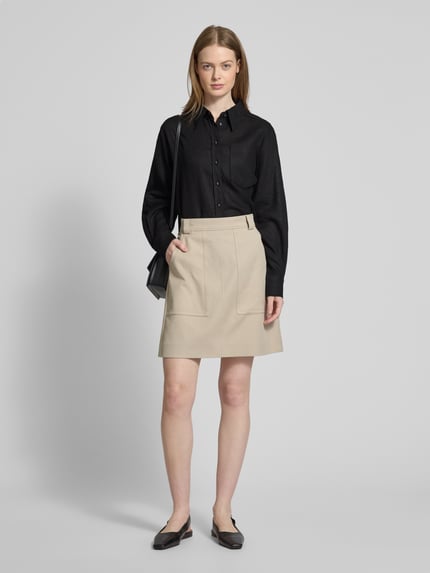 YAS Relaxed Fit Leinenbluse Modell 'FLAXY' Black 1