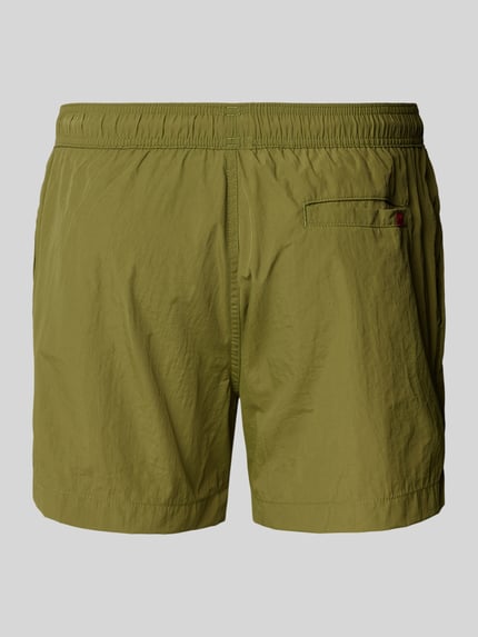 HUGO Regular Fit Badehose mit Label-Patch Modell 'DOMINICA' Khaki 3