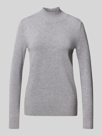 Christian Berg Woman Regular Fit Strickpullover mit Stehkragen Silber Melange 1