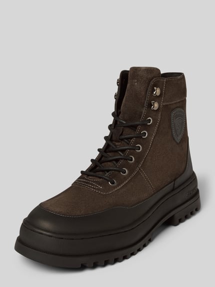 Blauer USA Boots van leer, model 'IUKA03' Donkerbruin - 1