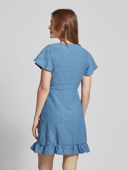VILA Minikleid mit Strukturmuster Modell 'DELEA' Rauchblau 5