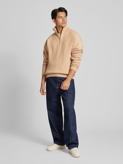 JACK & JONES Troyer mit gerippten Abschlüssen Modell 'OLLIE' Beige 1