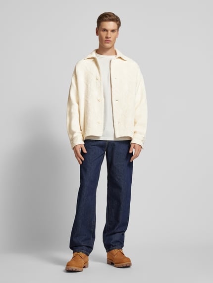 JACK & JONES Regular Fit Freizeithemd mit Strukturmuster Modell 'GREENPOINT' Offwhite 1