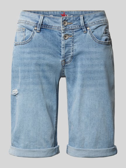 Productfoto, lichte blauwe korte jeans model 'Malibu' van Buena Vista, mix van katoen en viscose, regular fit, destroyed-look