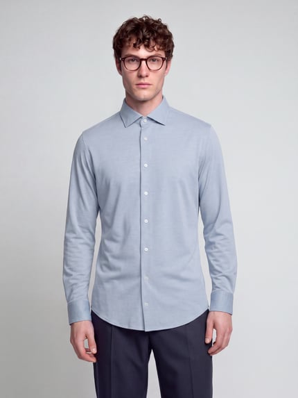 Seidensticker Slim Fit Businesshemd aus Baumwoll-Modal-Mix Modell 'Light Spread Kent' Bleu 4