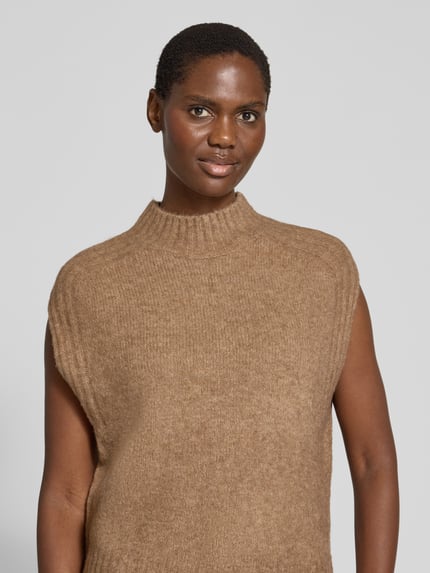 OPUS Strickpullunder Modell 'Pirella' mit Mock Neck Taupe 3