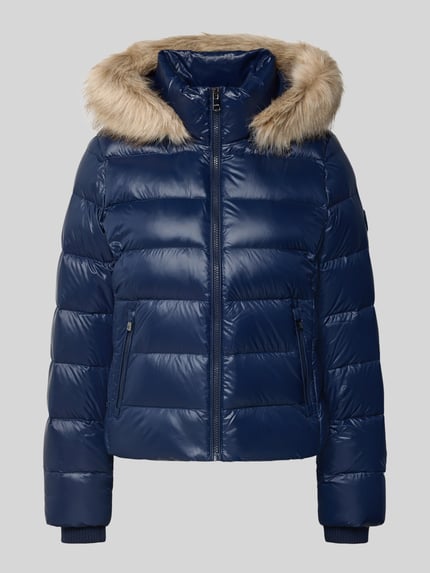 Tommy Hilfiger Kurtka puchowa o kroju slim fit z efektem błyszczącym Granatowy 2