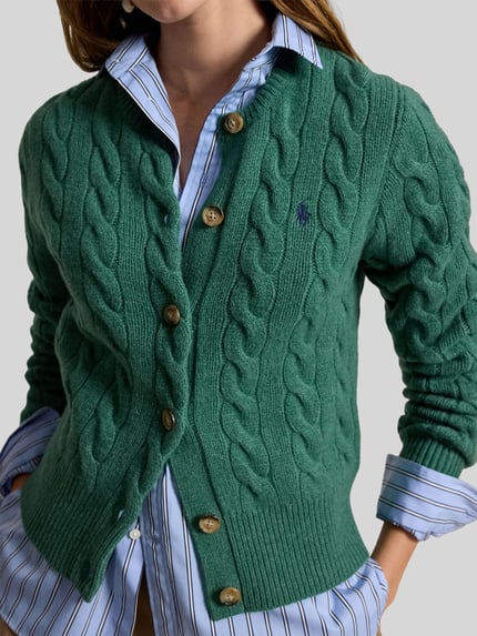 Polo Ralph Lauren Regular fit gebreid jack van wol met kasjmier-aandeel Donkergeel - 3