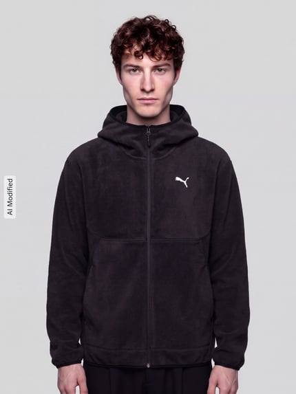 PUMA Performance bluza rozpinana o kroju regular fit z kapturem Czarny 4