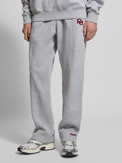 PEGADOR Sweatpants mit elastischem Bund Hellgrau Melange 4