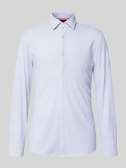 HUGO slim fit zakelijk overhemd met all-over print model 'KENNO' Wit - 2