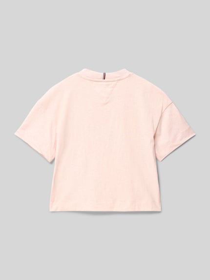 Tommy Hilfiger Teens T-shirt z okrągłym dekoltem i wyhaftowanym logo Morelowy 3