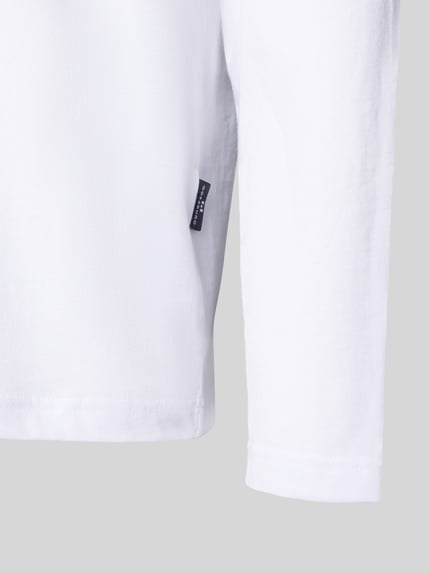 Productfoto, Longsleeve met ronde hals van GÖTZBURG 1889 in wit, puur katoen, regular fit, labeldetail, heren