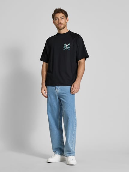 Carlo Colucci Oversized T-shirt met labelprint Zwart - 1