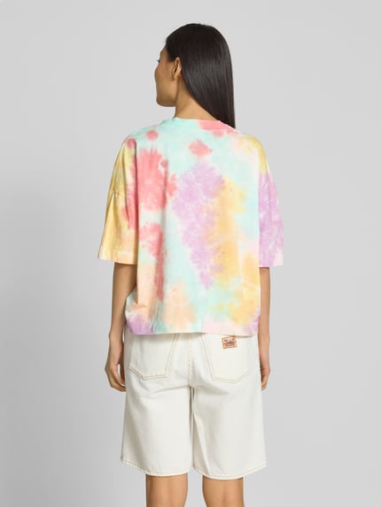 GUESS Boxy fit T-shirt met extra brede schouders, model 'STARFISH' Paars - 5