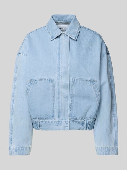 Moves Jeansjack met blinde knoopsluiting, model 'Sikorie' Jeansblauw - 2