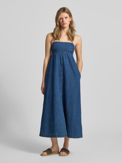 Tommy Jeans Maxi Freizeitkleid aus reiner Baumwolle Blau 4