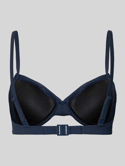 Produktfoto, dunkelblaues Bikini-Oberteil Modell 'SOLID UNDERWIRE' von Barts aus Material-Mix mit Stretch-Anteil und körpernaher Passform