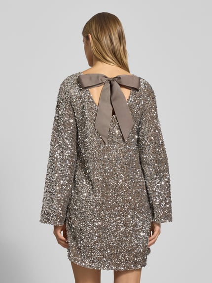 PIECES Nauwsluitende cocktailjurk met pailletten, model 'KAM' Antraciet - 5