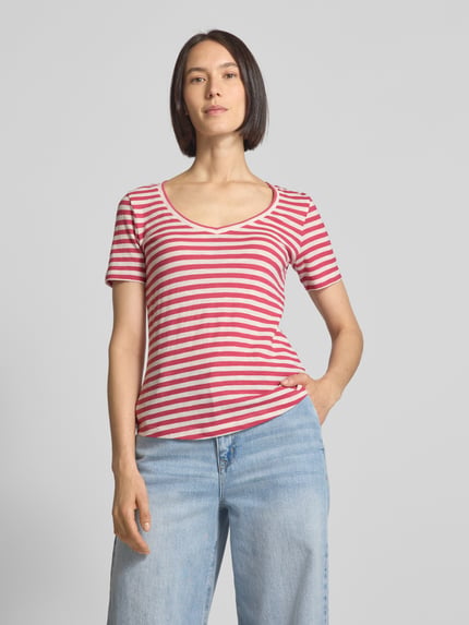 Marc O'Polo Regular Fit T-Shirt aus Slub Jersey Pink 4