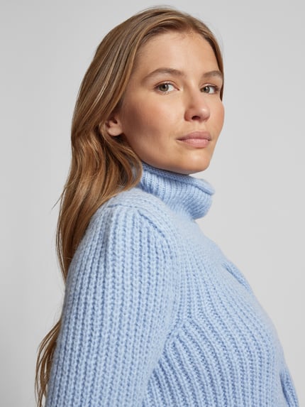 Marc Cain Gebreide pullover met opstaande kraag Lichtblauw - 3