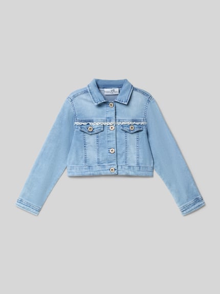 Happy Girls Regular fit jeansjack met kanten boord Blauw - 1