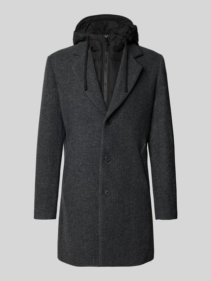Antony Morato Regular Fit Mantel im Double-Layer-Look mit Woll-Anteil Anthrazit Melange 2