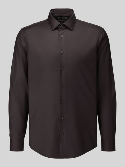 Jake*s Slim Fit Businesshemd mit Kentkragen Schoko 2
